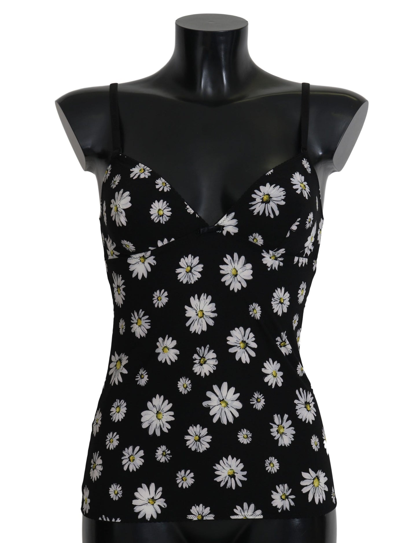 Chemisier Dolce & Gabbana en dentelle noire à imprimé marguerites
