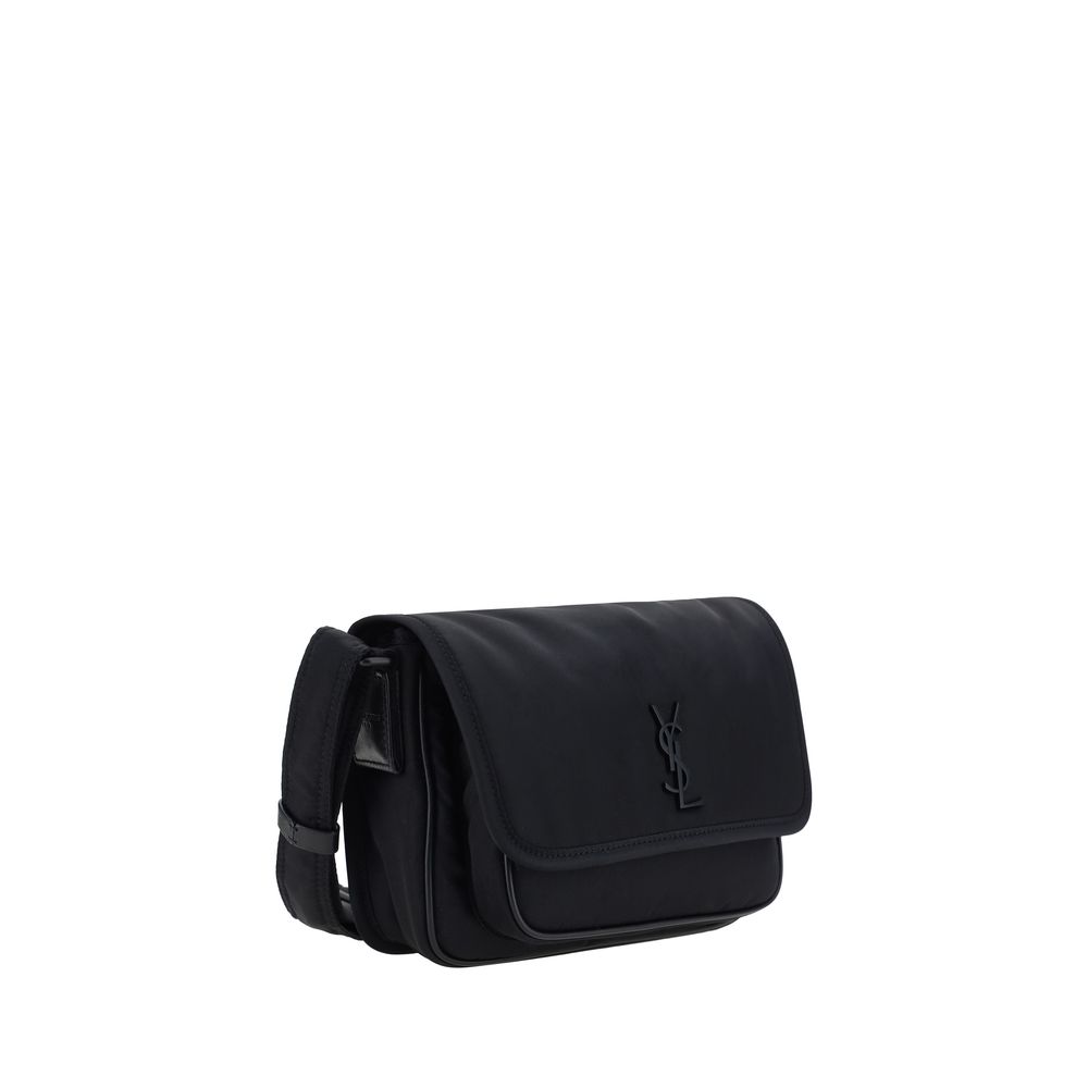 Bolso de hombro Saint Laurent negro de nailon