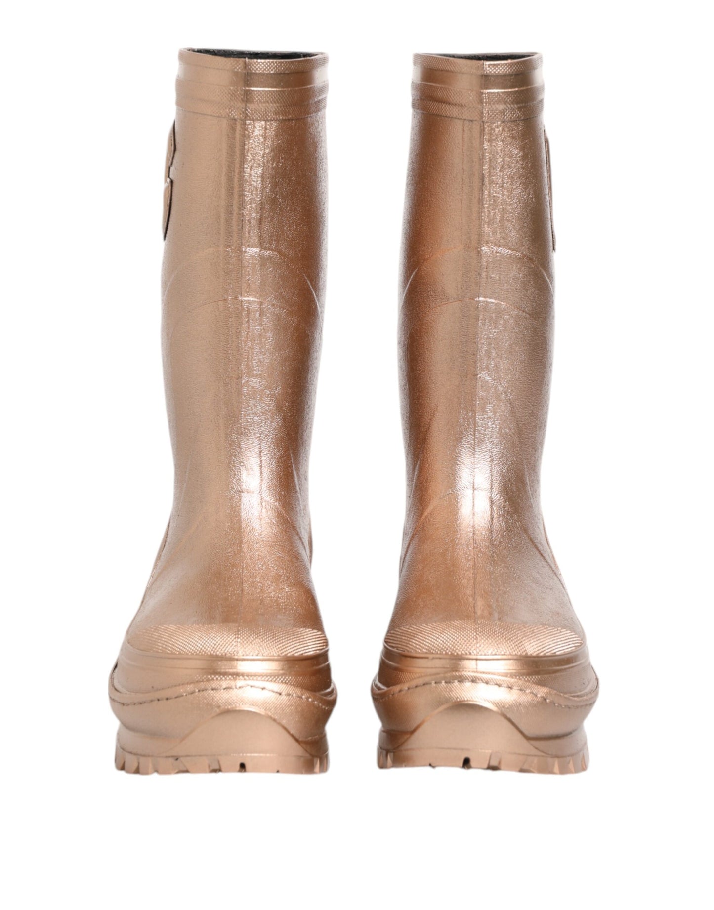 Dolce & Gabbana Botas de lluvia sin cordones de goma en oro rosa