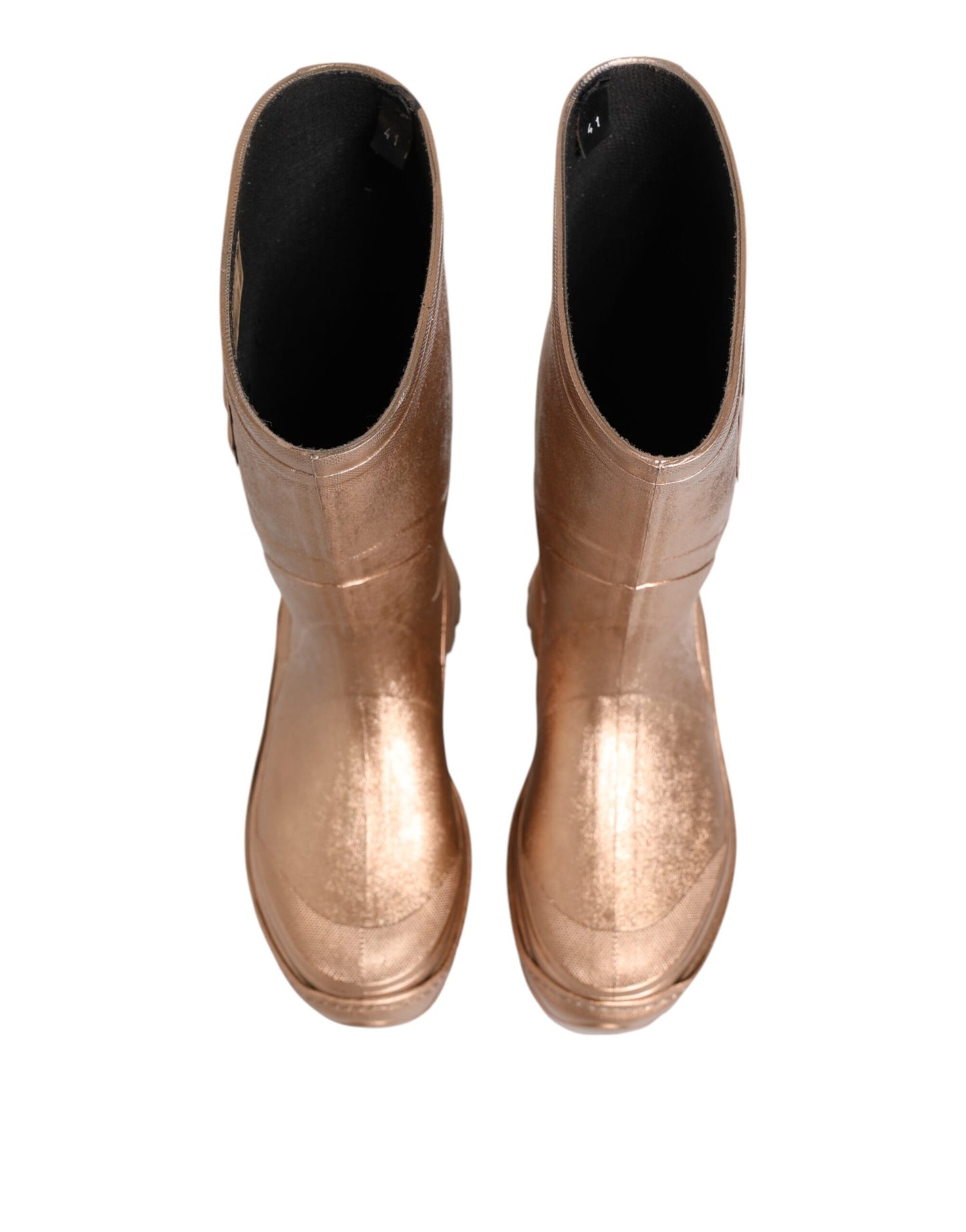Dolce & Gabbana Botas de lluvia sin cordones de goma en oro rosa