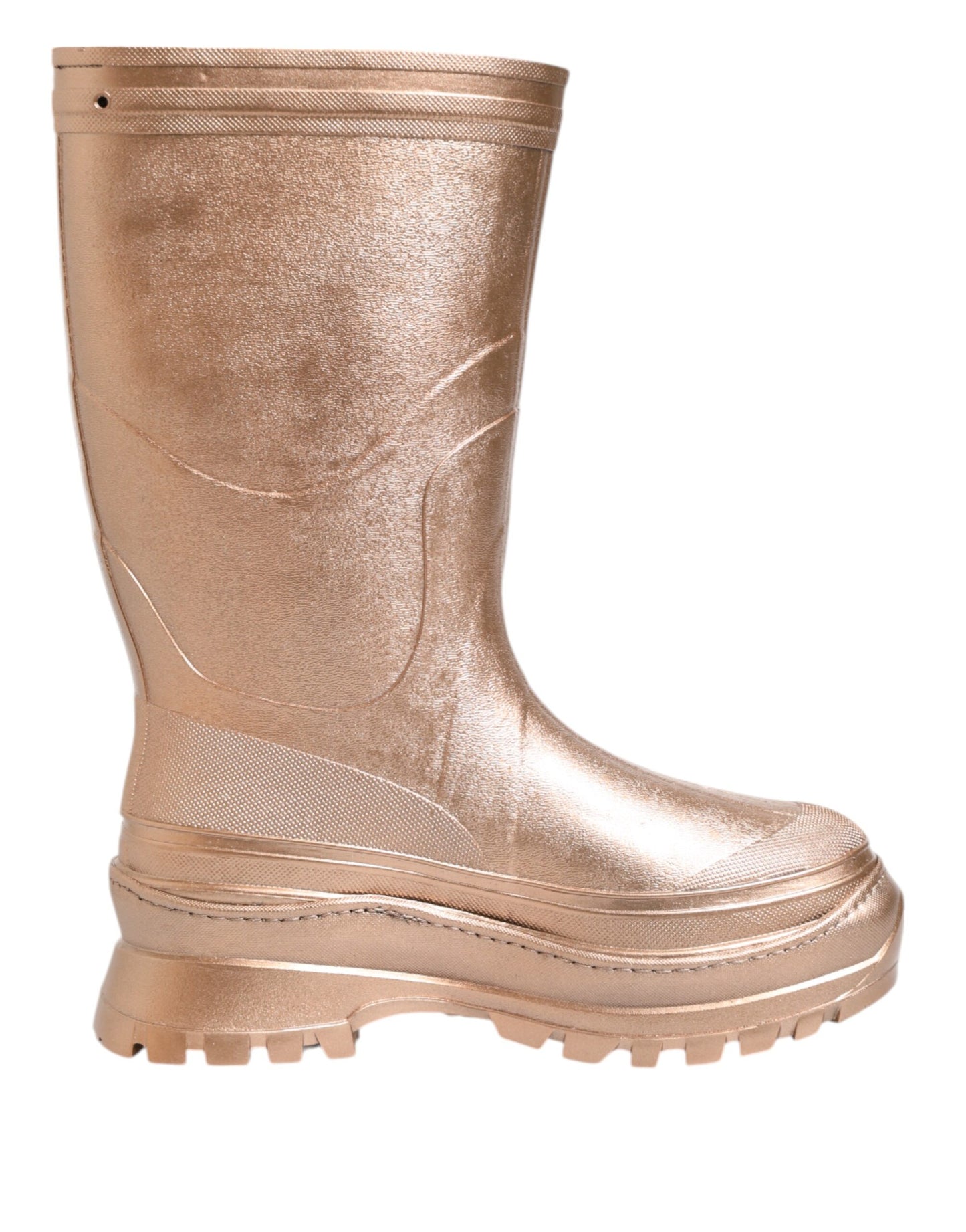 Dolce & Gabbana Botas de lluvia sin cordones de goma en oro rosa