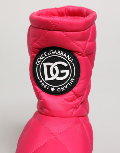 Botas a media pantorrilla Dolce & Gabbana acolchadas de viscosa rosa y blanca