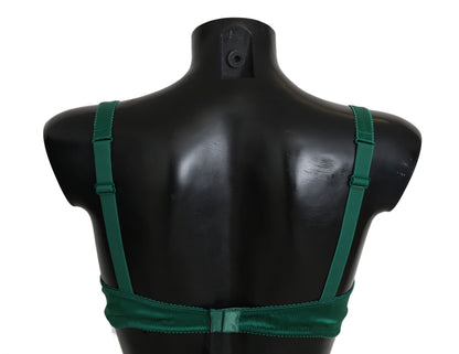 Soutien-gorge en dentelle florale extensible en soie verte Dolce & Gabbana