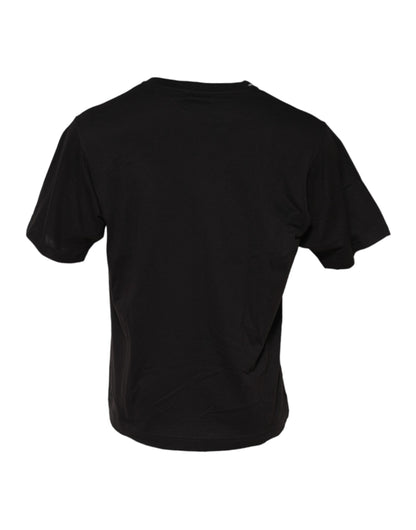 T-shirt Dolce & Gabbana noir en coton ras du cou, style minimaliste