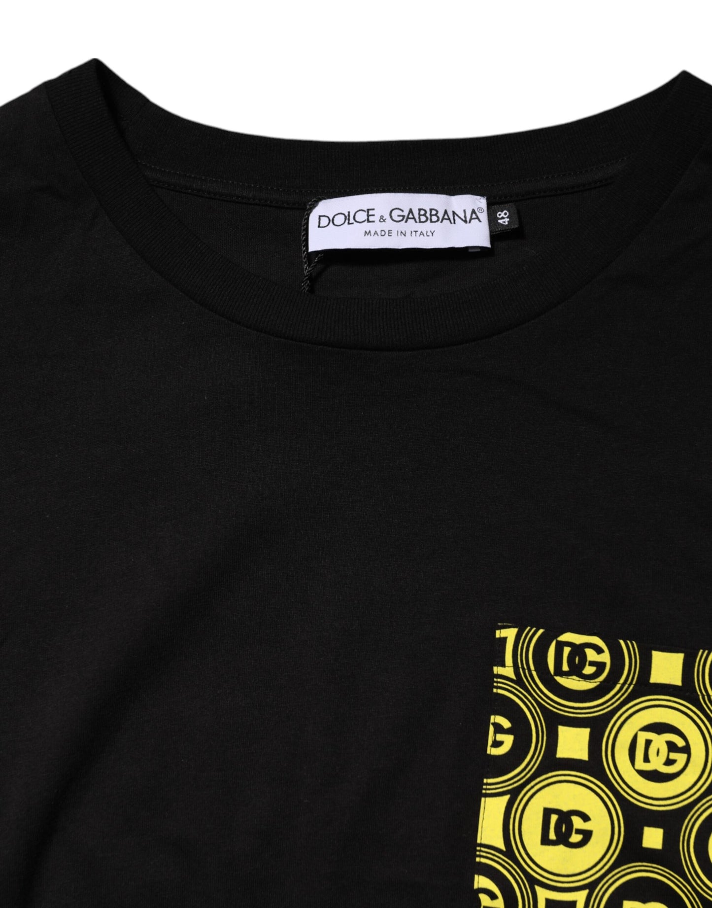 T-shirt Dolce & Gabbana noir en coton ras du cou, style minimaliste