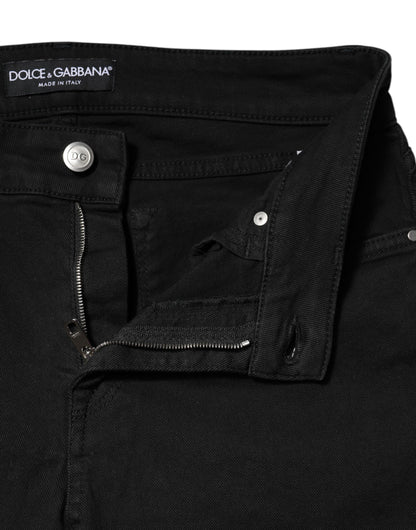 Vaqueros Dolce & Gabbana negros de algodón ajustados de talle medio