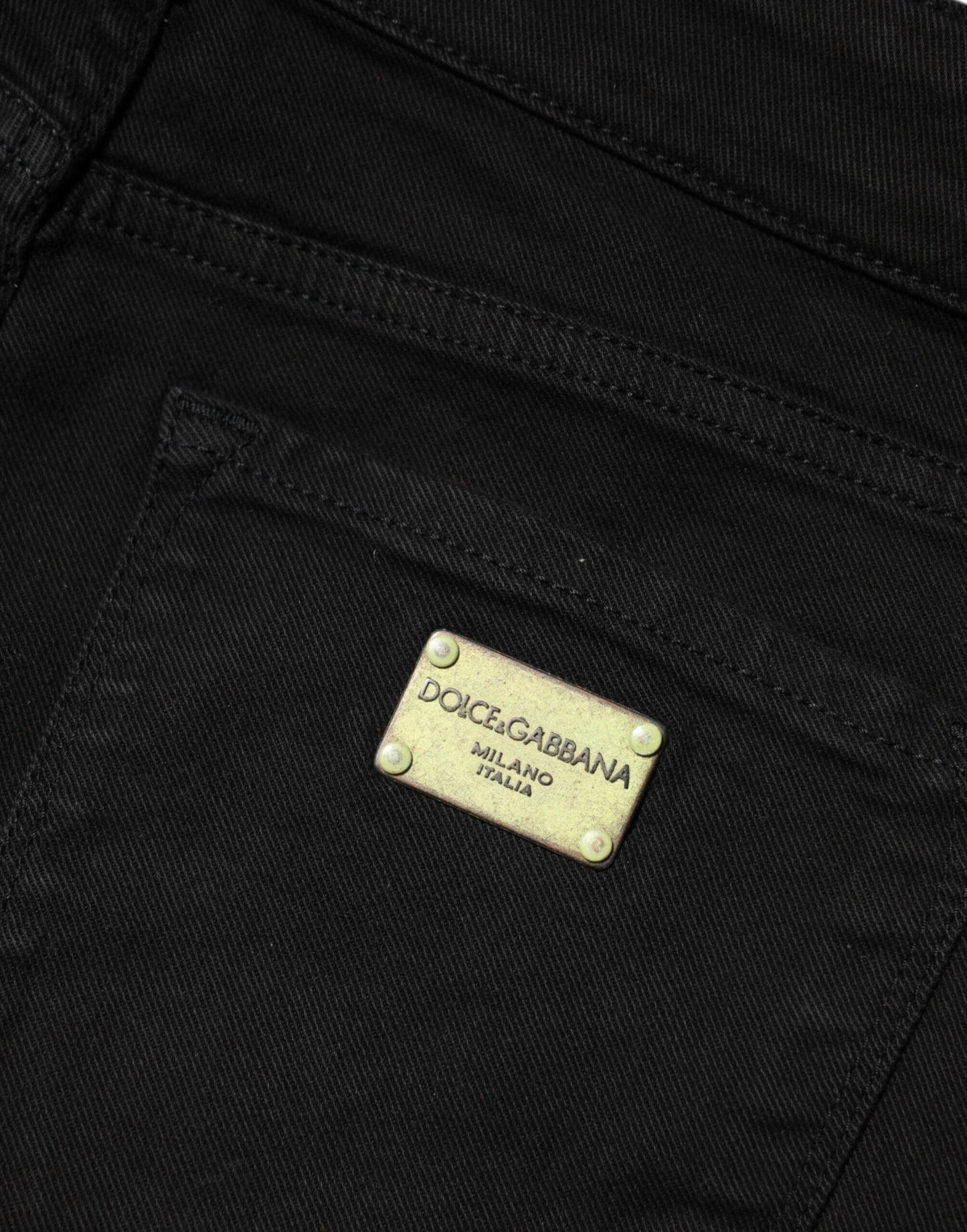 Vaqueros Dolce & Gabbana negros de algodón ajustados de talle medio