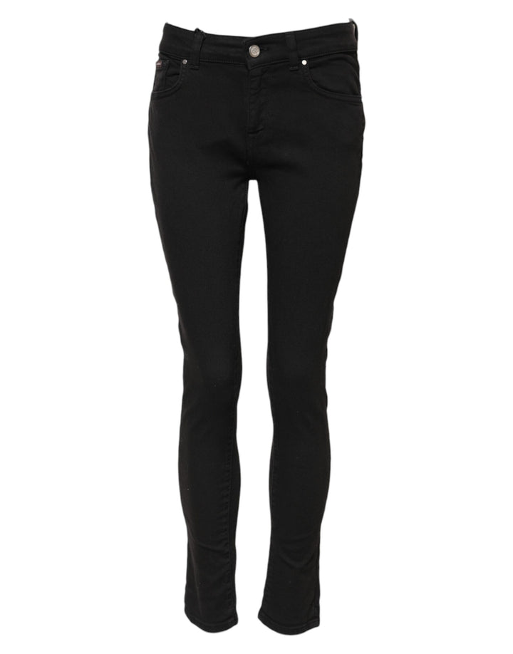 Vaqueros Dolce & Gabbana negros de algodón ajustados de talle medio
