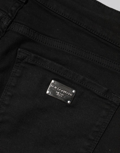 Vaqueros Dolce & Gabbana negros de algodón ajustados de talle medio
