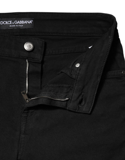 Vaqueros Dolce & Gabbana negros de algodón ajustados de talle medio