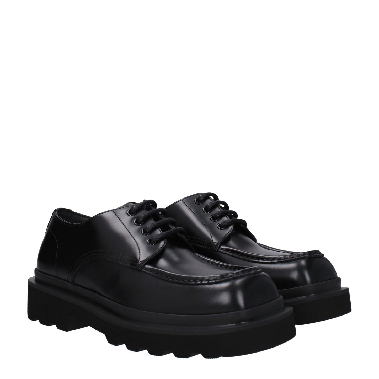 Zapatos Oxford y Derby de cuero negro Dolce & Gabbana