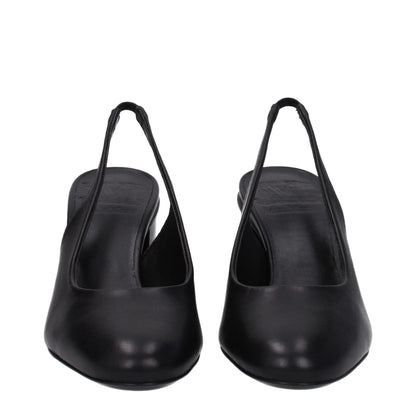 Max Mara Black Leather High Heel Pumps