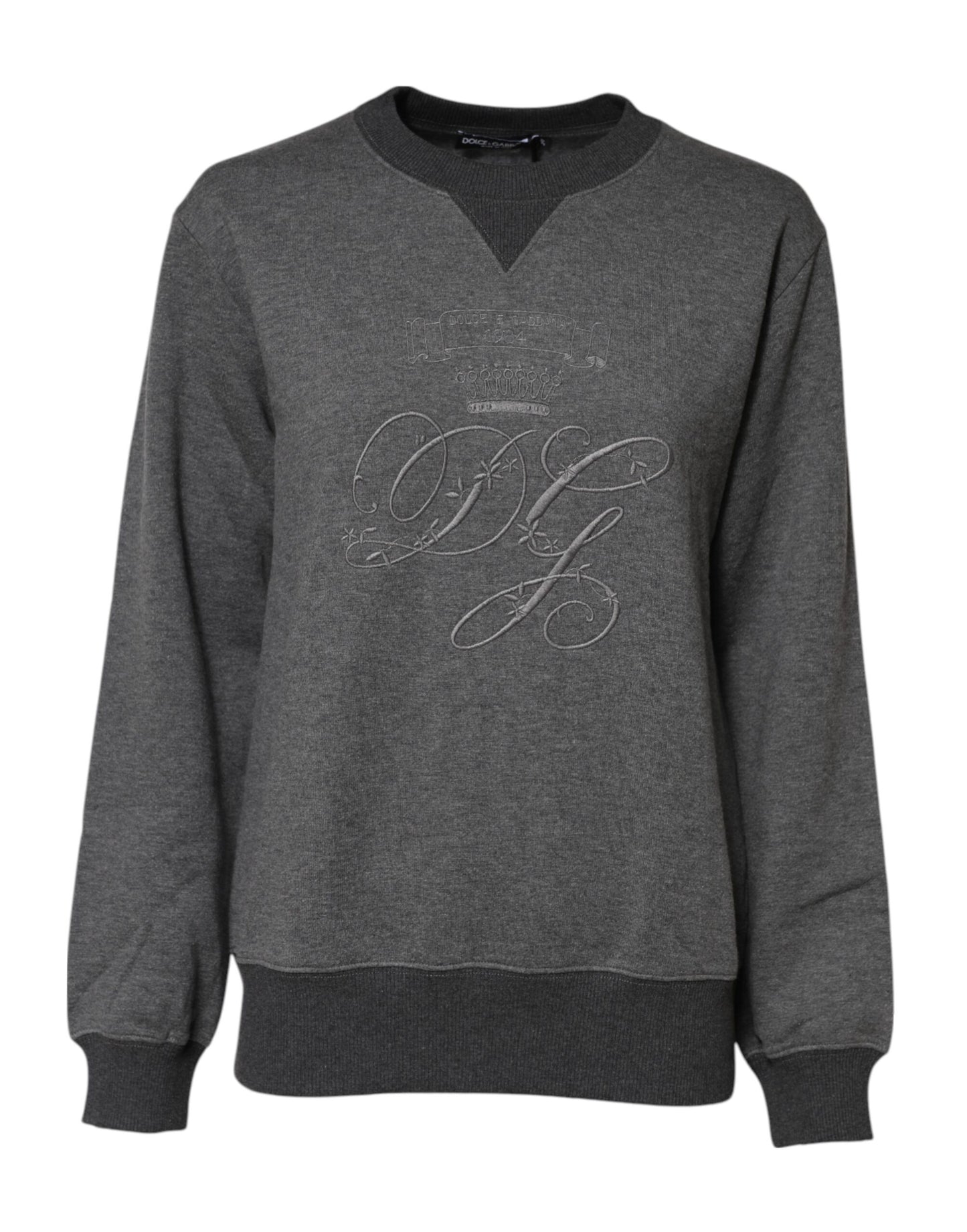 Suéter Dolce & Gabbana gris con logo DG bordado