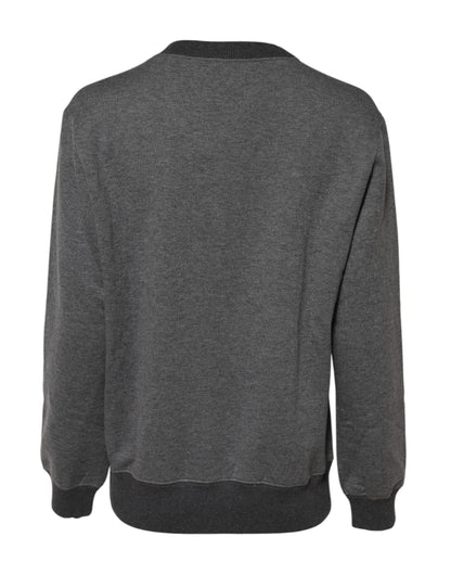 Suéter Dolce & Gabbana gris con logo DG bordado