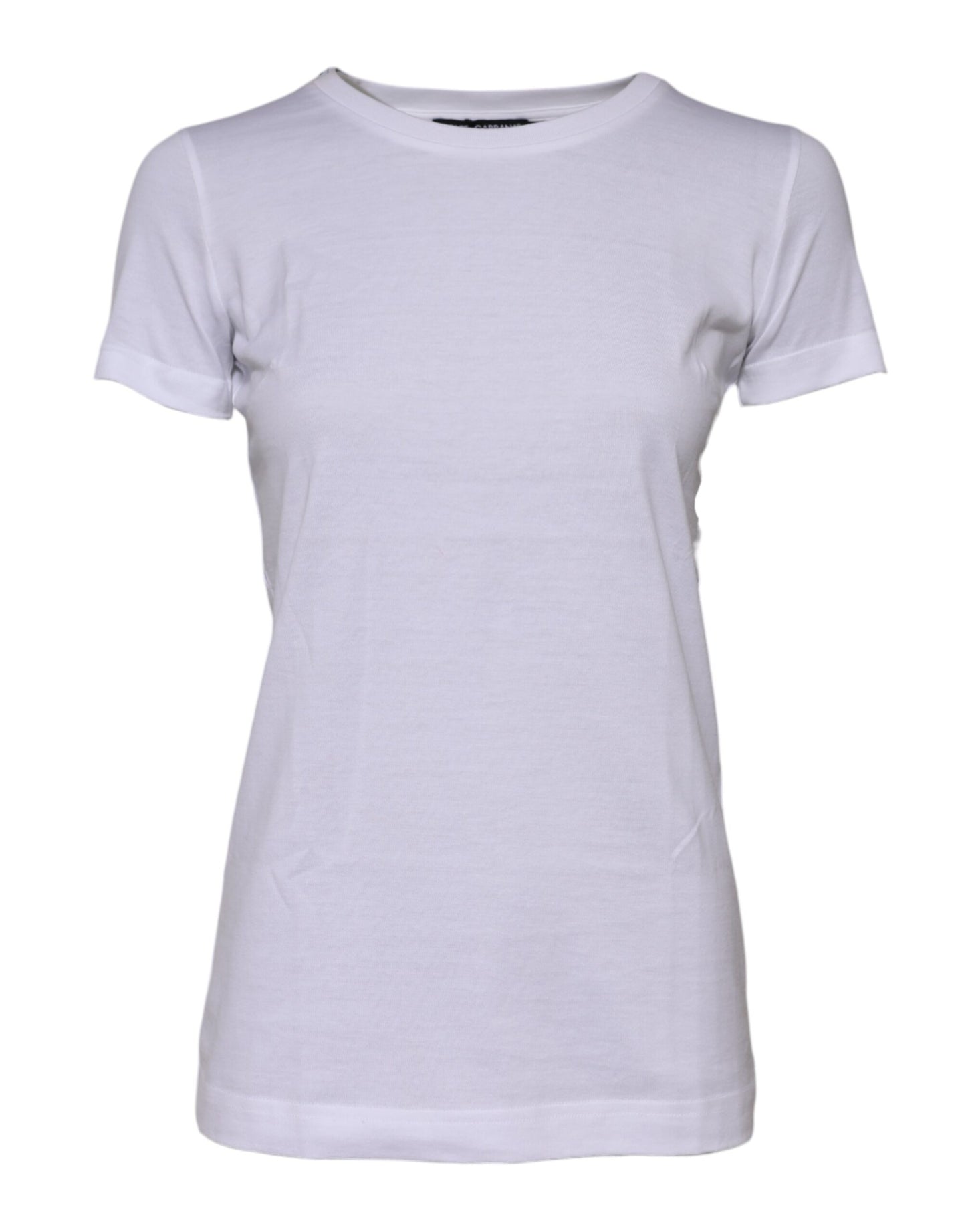 Dolce & Gabbana White Cotton Crew Neck Short Sleeves T-shirt