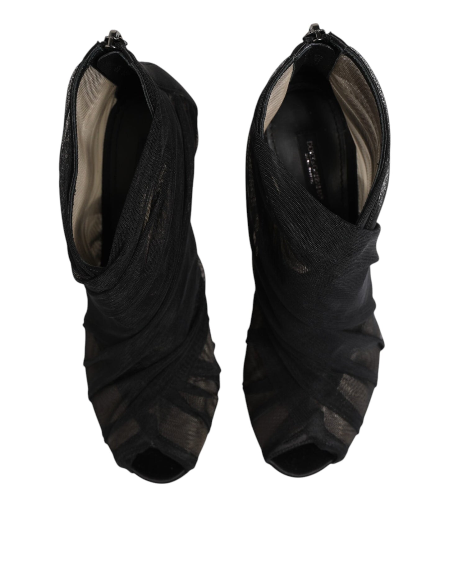 Botines Dolce & Gabbana negros de tacón de aguja de malla