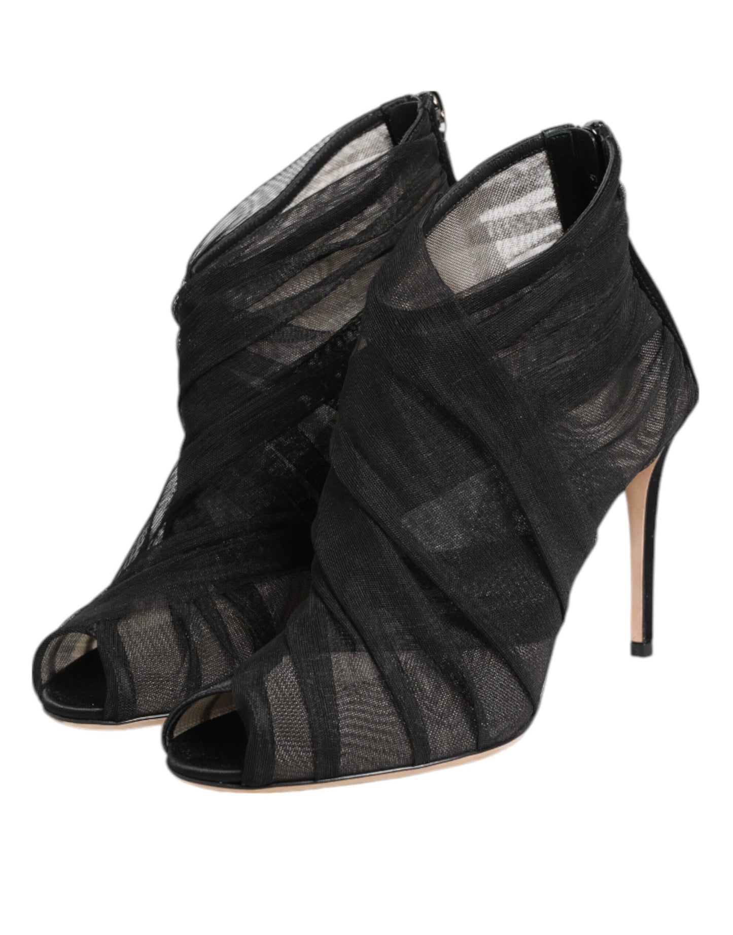Botines Dolce & Gabbana negros de tacón de aguja de malla