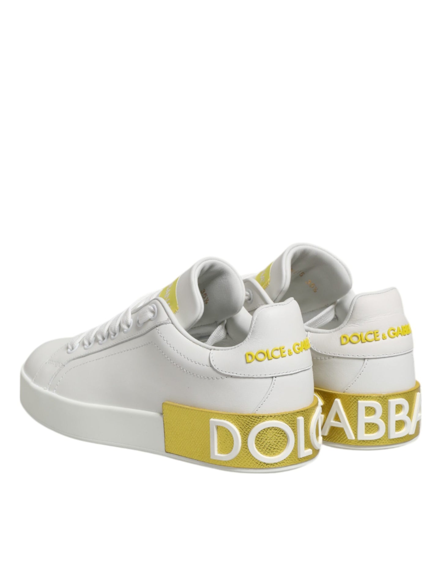 Zapatillas bajas Dolce & Gabbana de cuero blancas y amarillas