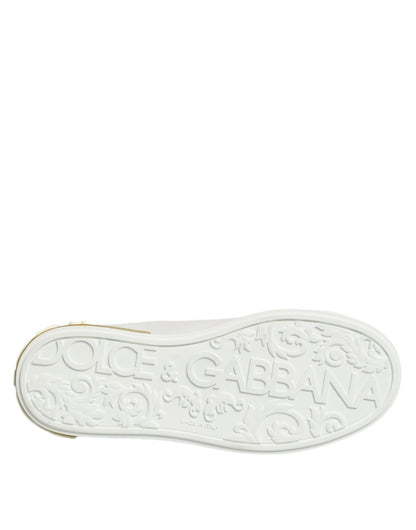Zapatillas bajas Dolce & Gabbana de cuero blancas y amarillas