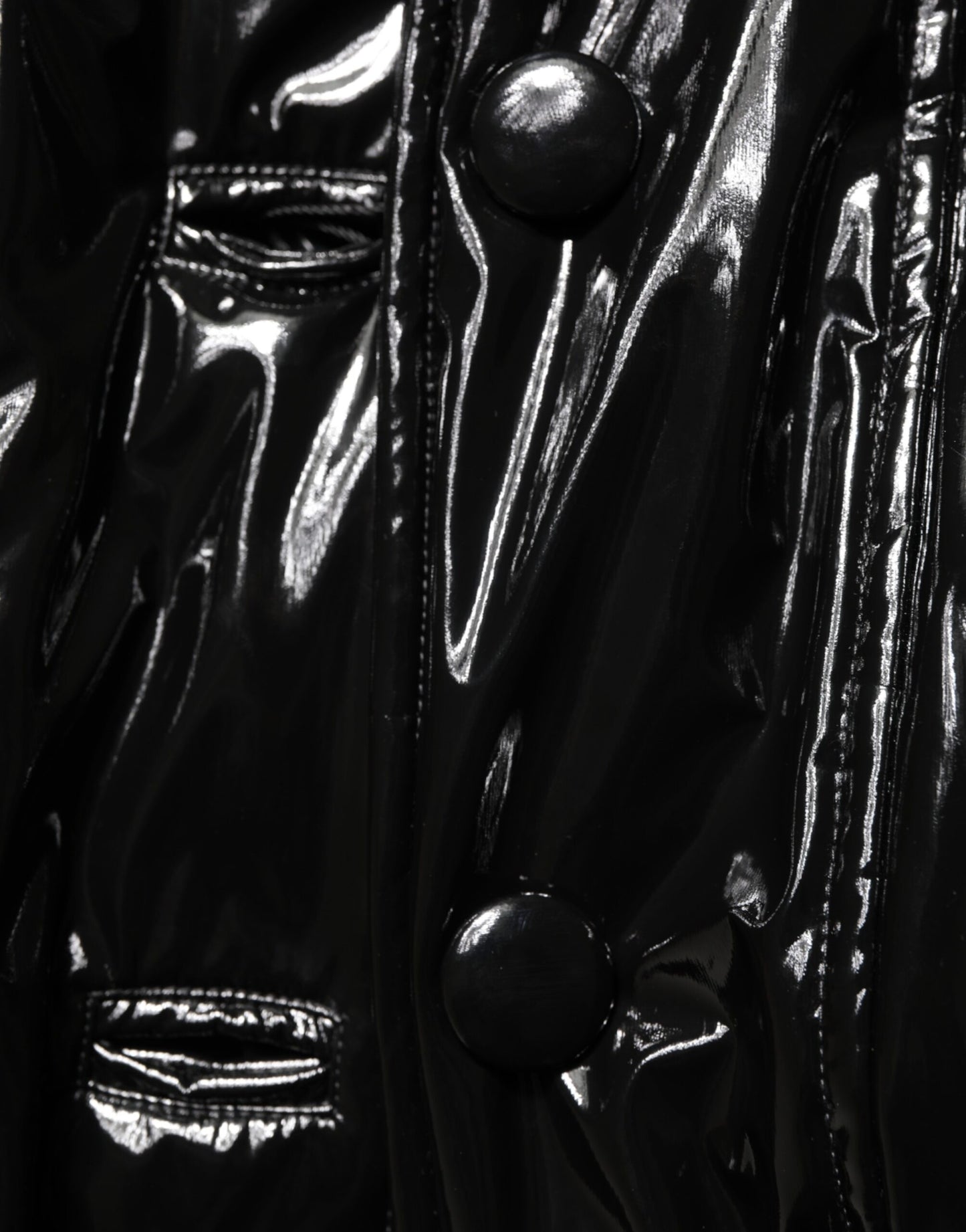 Chaqueta de plumón acolchada negra de poliéster Dolce & Gabbana