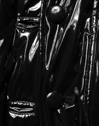 Chaqueta de plumón acolchada negra de poliéster Dolce & Gabbana