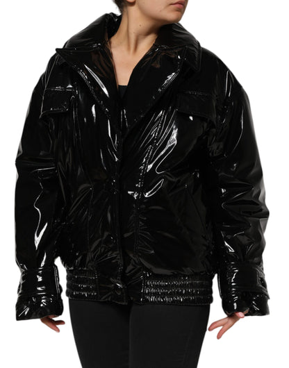 Dolce & Gabbana Chaqueta Acolchada de Plumón de Poliéster Negro