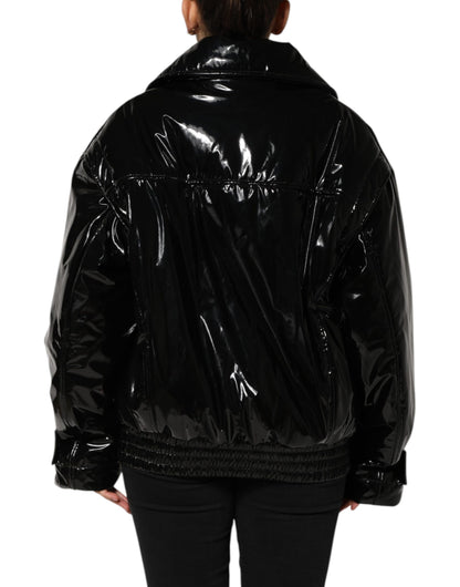 Dolce & Gabbana Chaqueta Acolchada de Plumón de Poliéster Negro