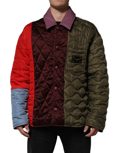 Chaqueta Acolchada de Poliéster Patchwork Multicolor Dolce & Gabbana