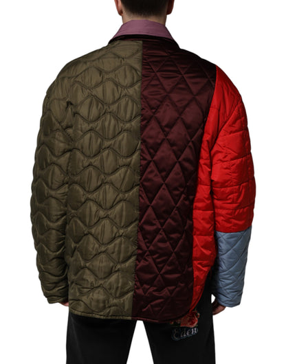 Chaqueta Acolchada de Poliéster Patchwork Multicolor Dolce & Gabbana