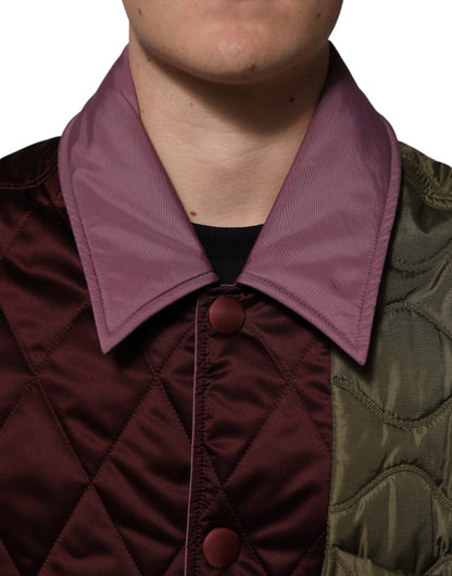Chaqueta Acolchada de Poliéster Patchwork Multicolor Dolce & Gabbana