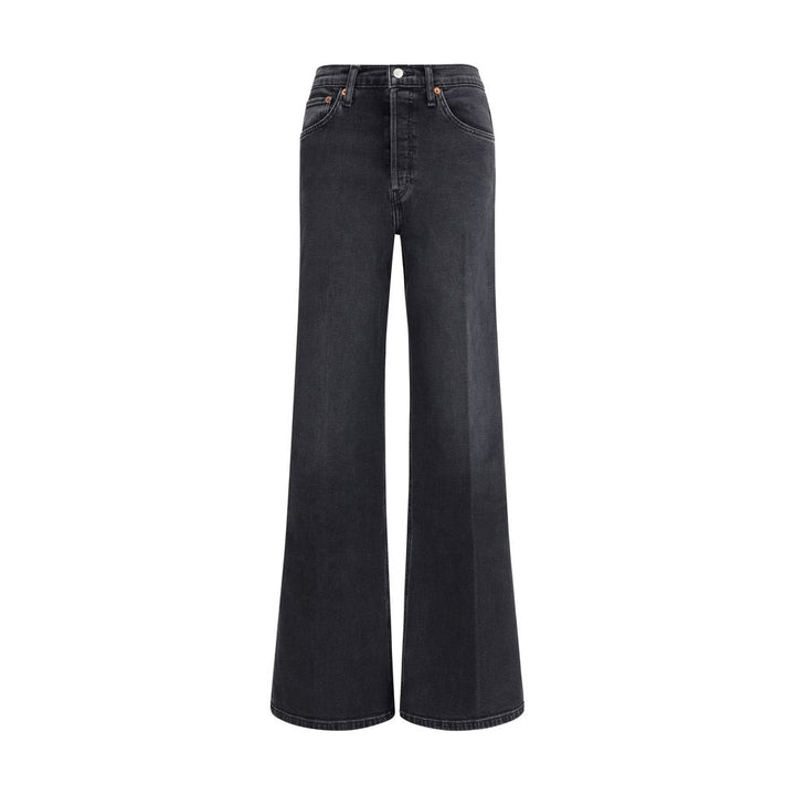 RE/DONE Black Cotton Flared Jeans