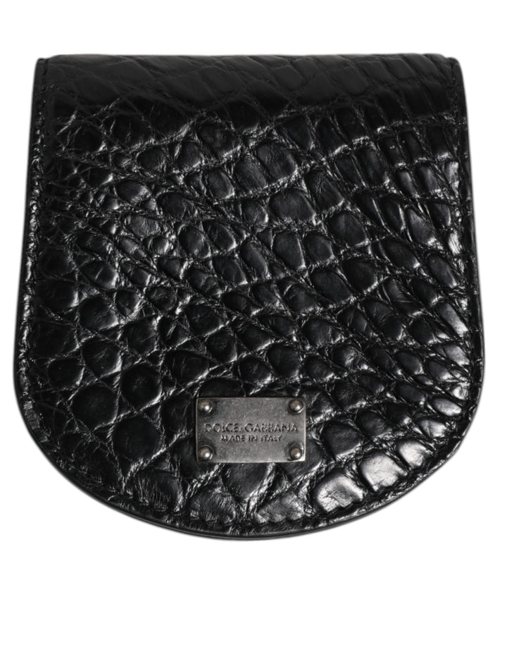 Monedero/tarjetero de bolsillo Dolce & Gabbana de piel exótica negra para monedas/condones