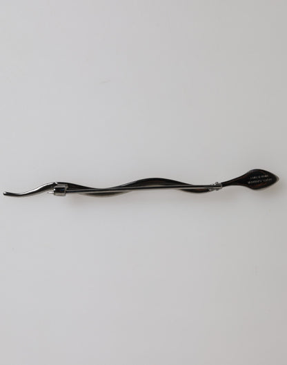 Dolce & Gabbana Broche Pin Serpiente de Latón Negro con Cristales para Hombre