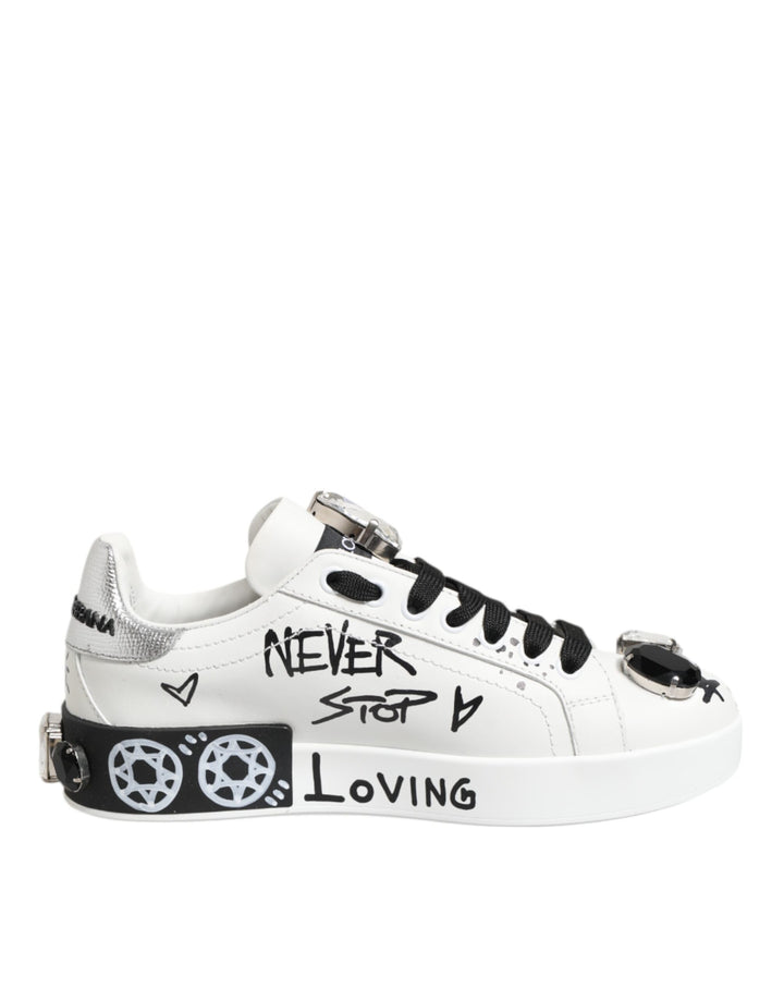 Zapatillas Dolce & Gabbana blancas Portofino de cristal