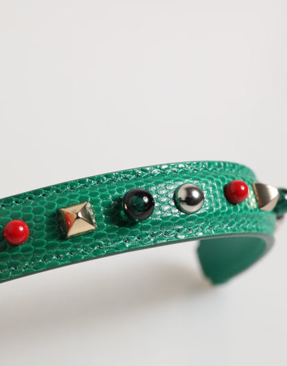 Bandoulière en cuir vert embellie Dolce & Gabbana pour femme