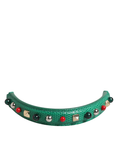 Bandoulière en cuir vert embellie Dolce & Gabbana pour femme