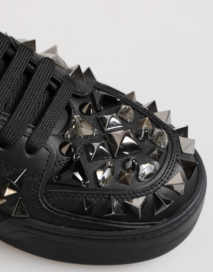 Zapatillas Bajas Negras de Cuero con Tachuelas Dolce & Gabbana