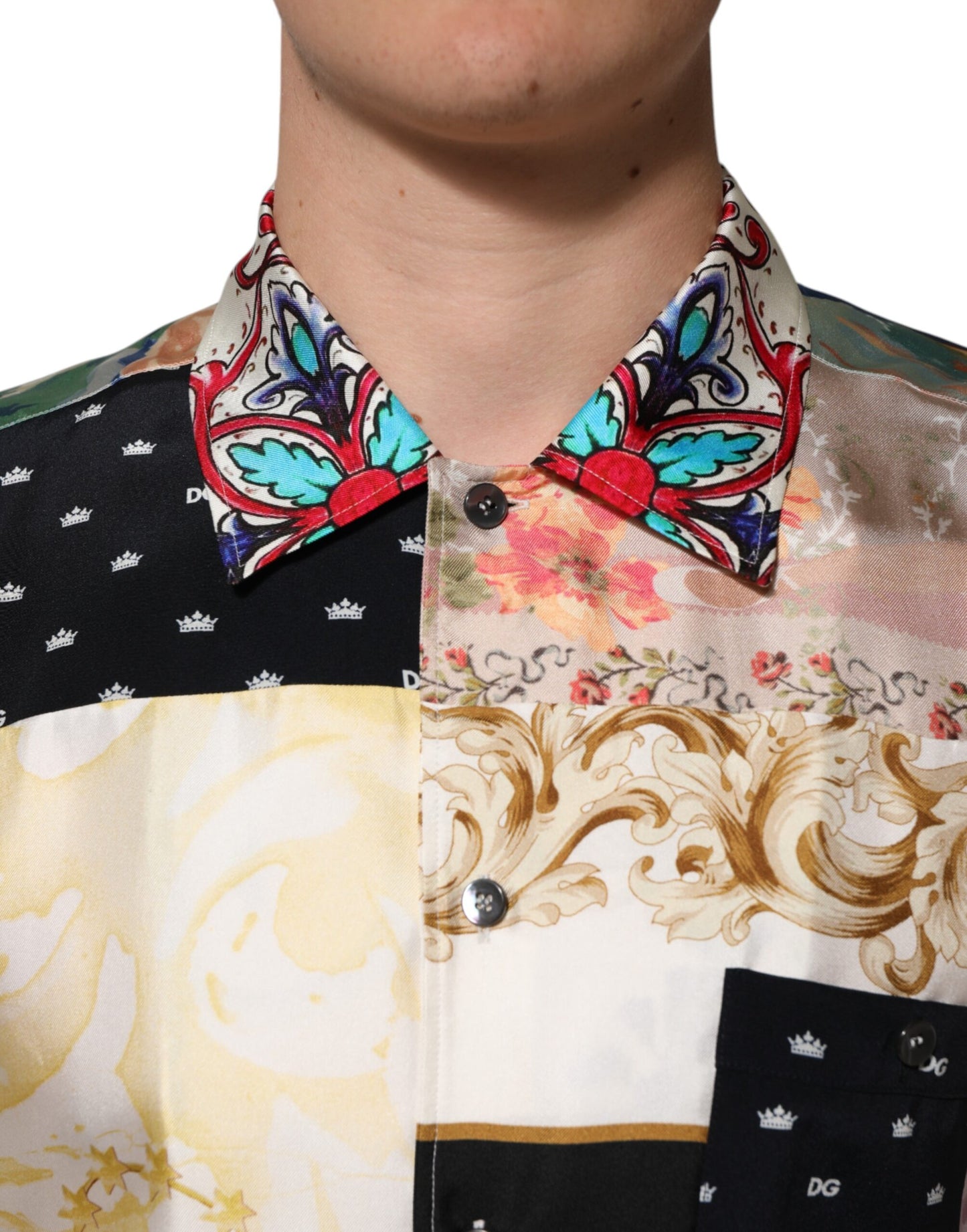 Chemise décontractée boutonnée Dolce & Gabbana imprimée multicolore