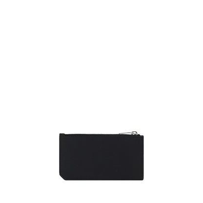 Portefeuille Saint Laurent en Cuir de Veau Noir Bos Taurus