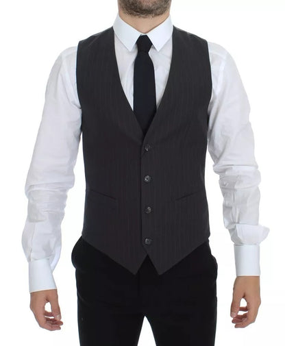 Gilet de costume rayé gris Dolce & Gabbana