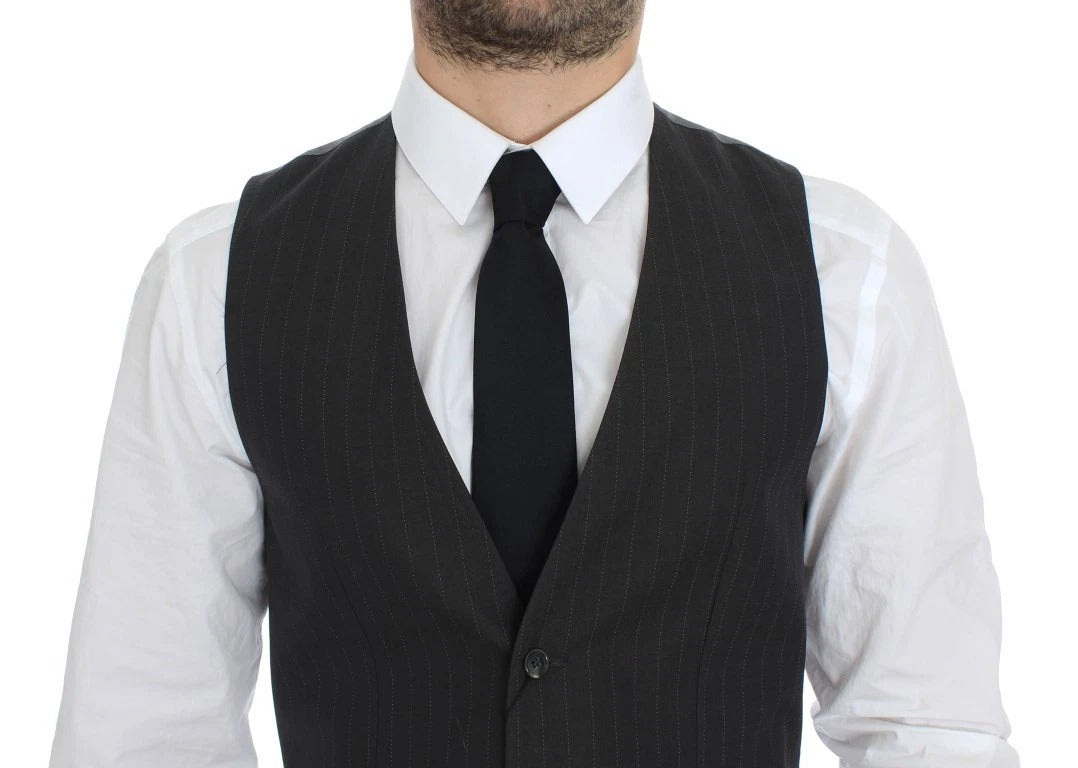 Gilet de costume rayé gris Dolce & Gabbana