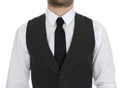 Gilet de costume rayé gris Dolce & Gabbana