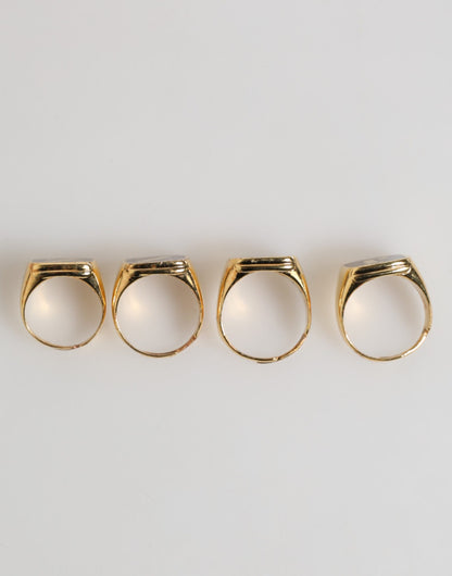 Bague Ajustable Dolce & Gabbana en Laiton Doré, Sertie de 4 Lettres JAZZ