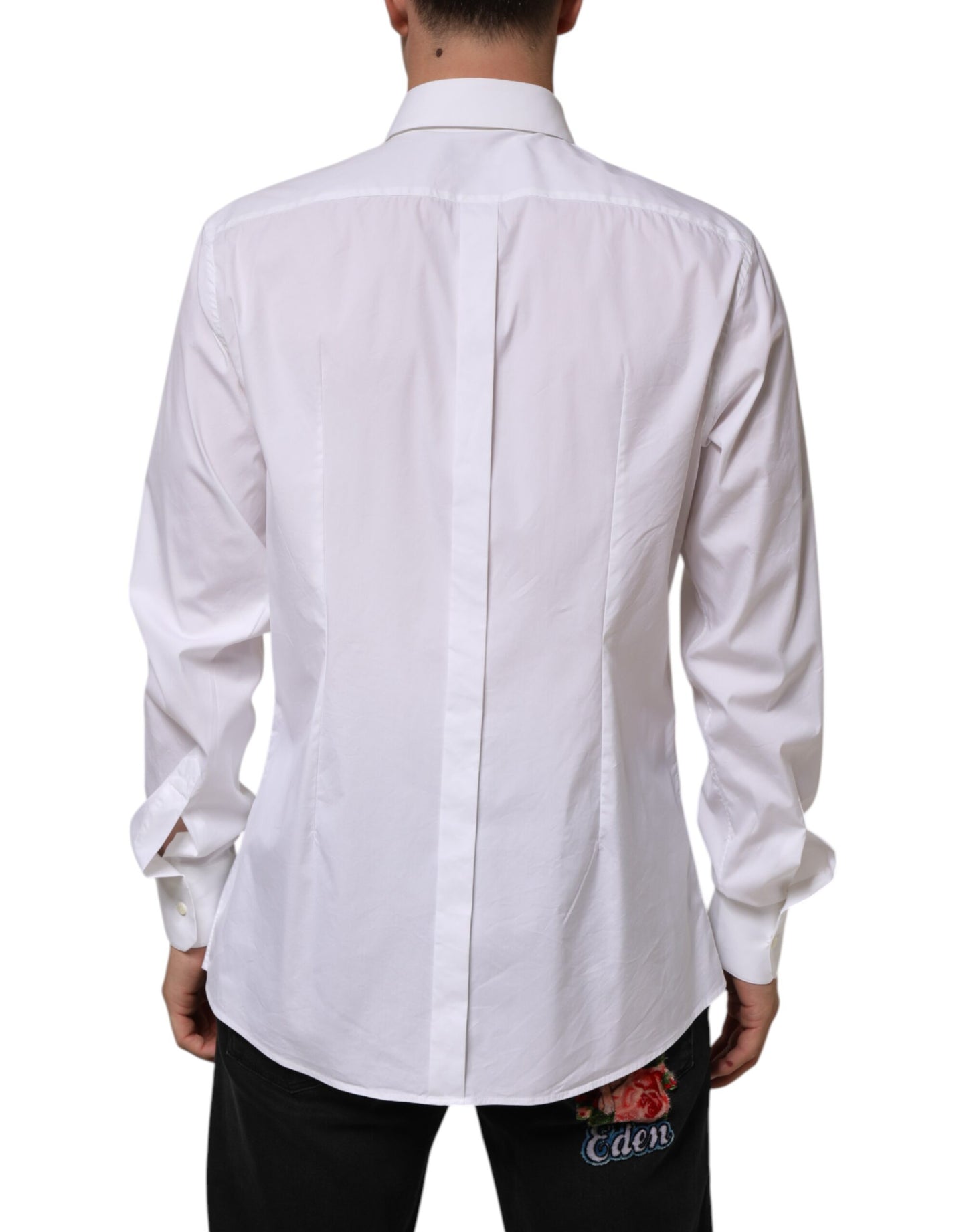 Chemise habillée Dolce & Gabbana GOLD en coton blanc à manches longues