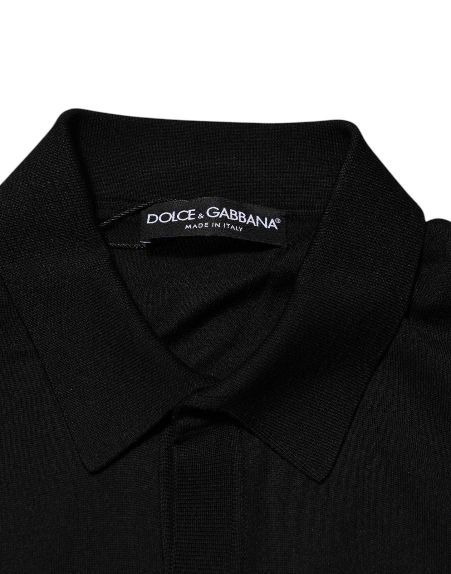Suéter ligero de seda negro con botones Dolce & Gabbana