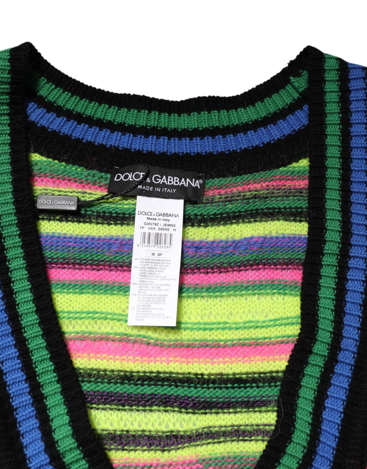 Suéter Dolce & Gabbana de Punto con Cuello en V y Logotipo DG Multicolor