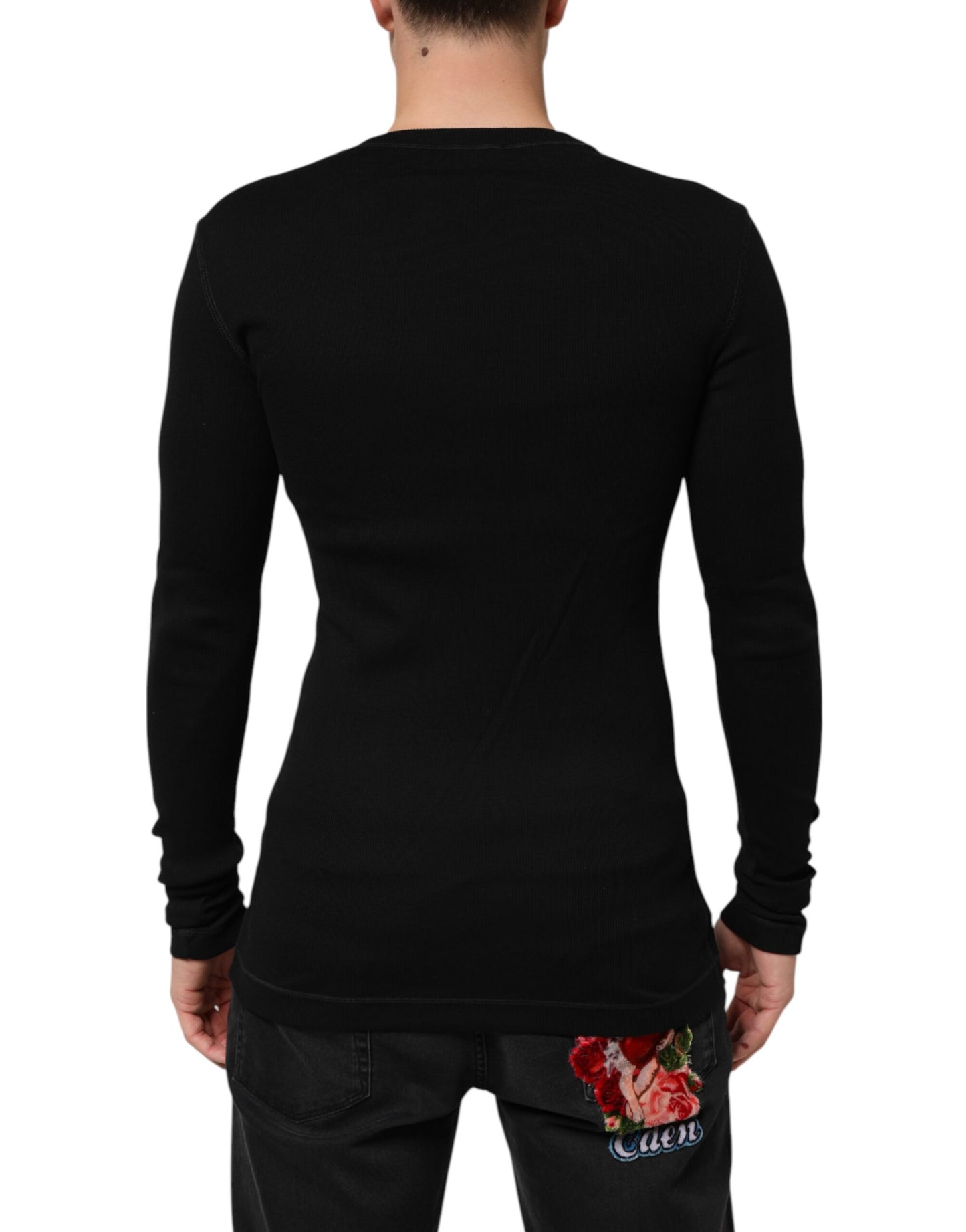 Gilet cardigan Dolce & Gabbana en coton noir boutonné pour homme