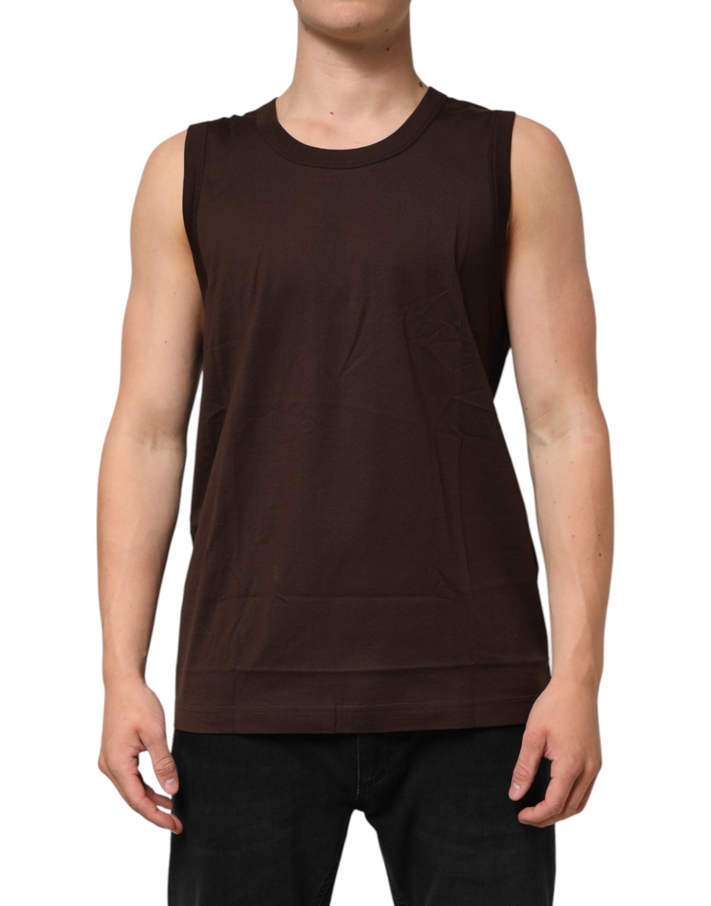 Camiseta sin mangas para hombre Dolce & Gabbana de algodón marrón