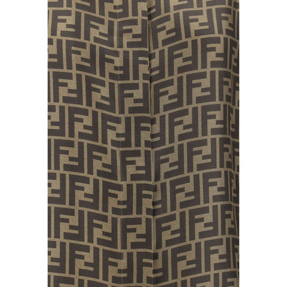 Camisa Fendi de seda marrón estampada