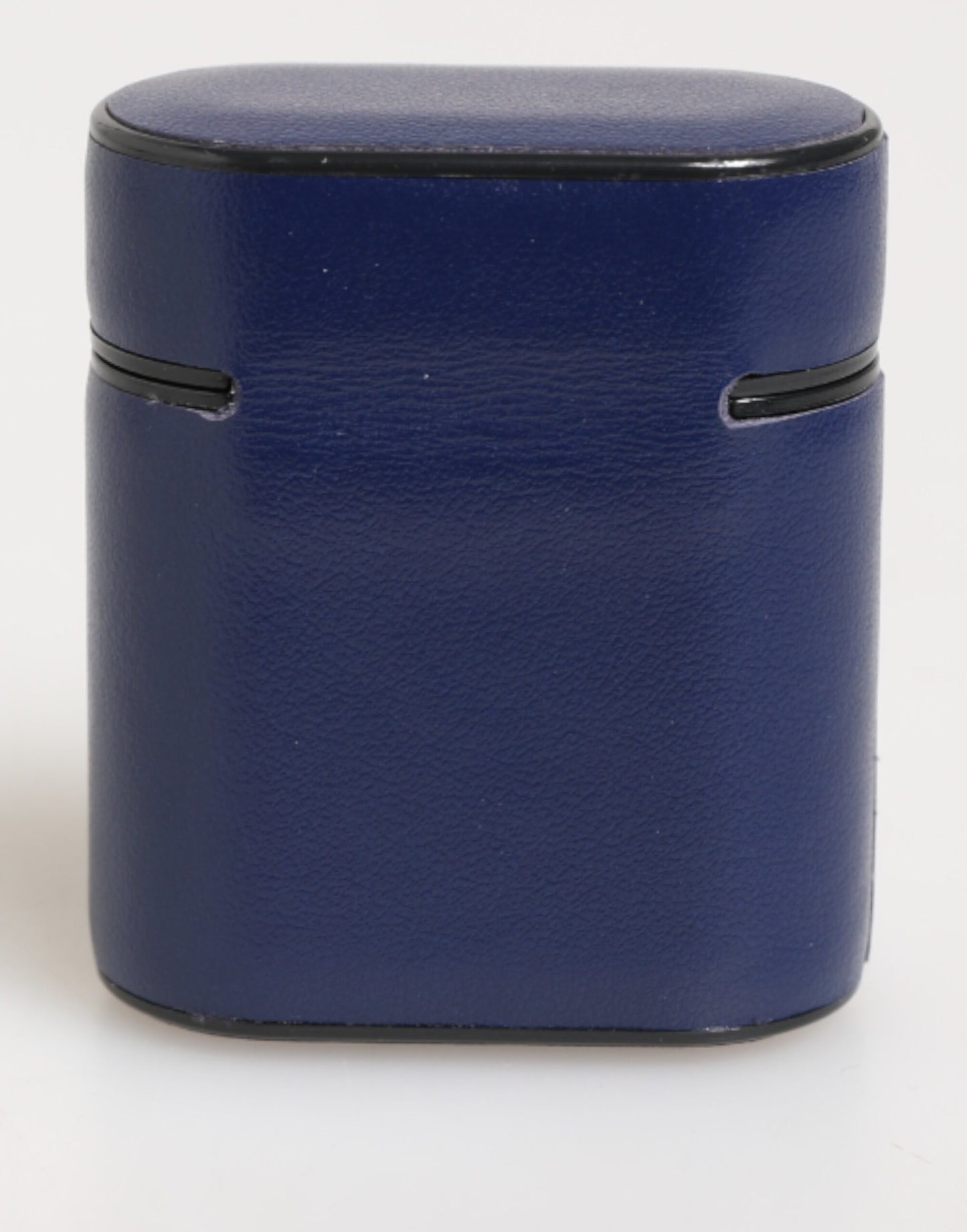 Estuche para Airpods de hombre Dolce & Gabbana de cuero azul con logo estampado